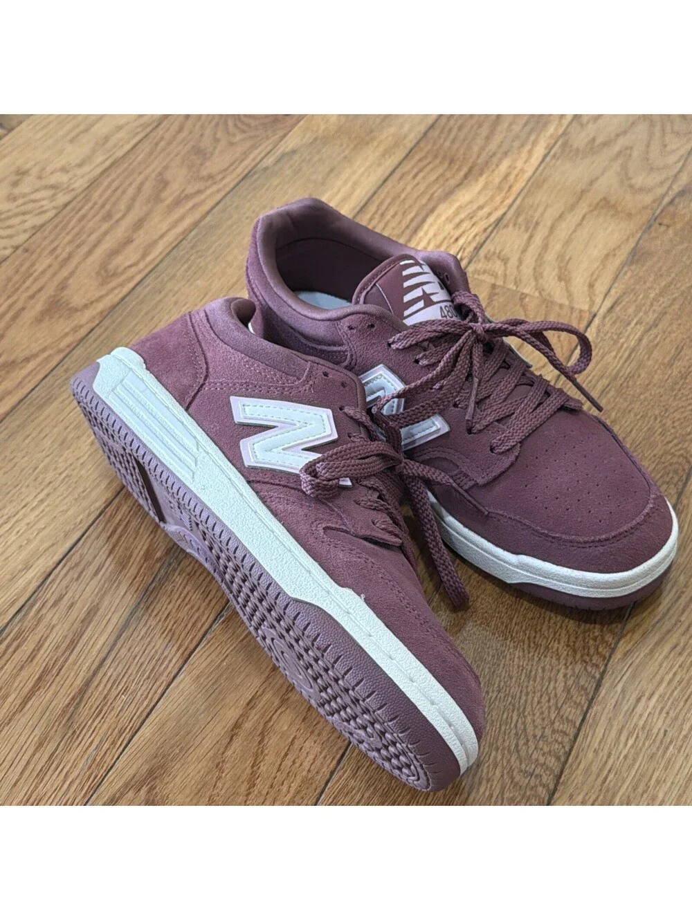 Women’s Size US 7.5 New Balance 480 Shoes Burgundy Pink Sneakers (L 7.5 / R 8.5